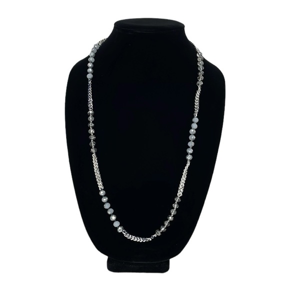 Chloe + Isabel Necklace Women's Silver Blue Beaded Chain - Picture 1 of 6